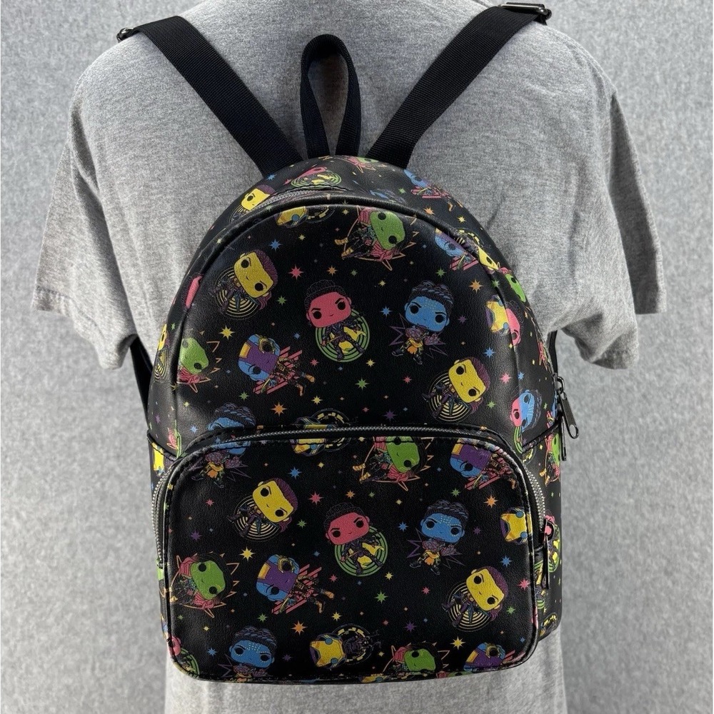 Funko Black Backpack with Multicolor Pop! Character Print